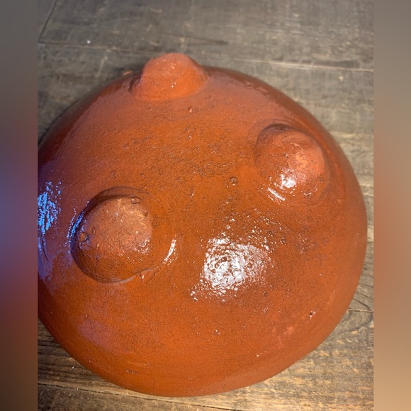 Terracotta Mexican pedestal bowl - Picture 3 of 3